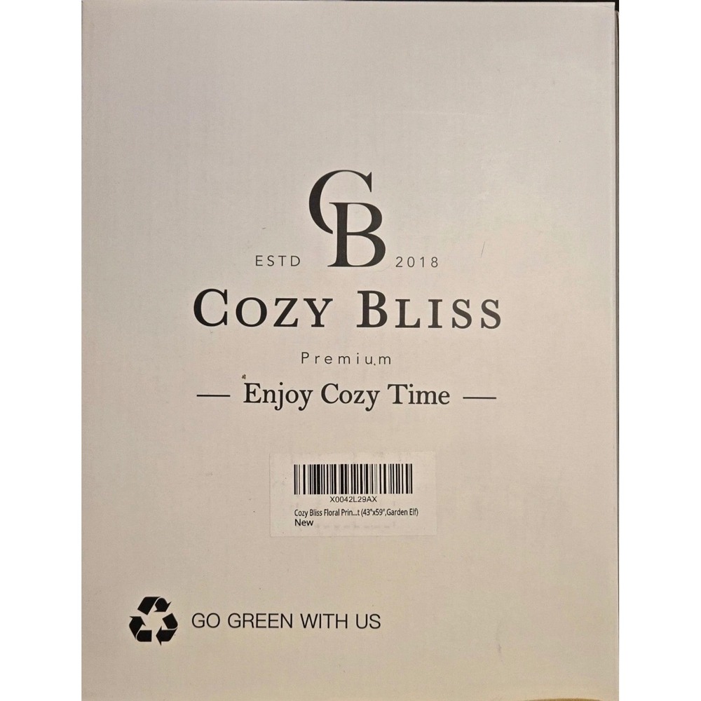 Cozy Bliss Garden Elf Fairy Floral Print Plush Throw Blanket 43x59 Pink Blue New - Picture 4 of 4